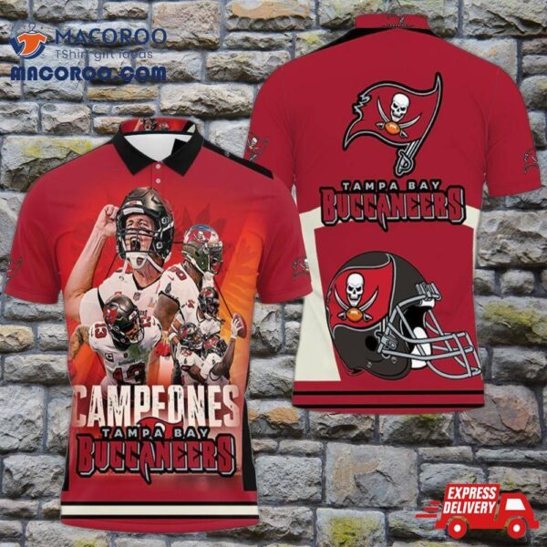 Tampa Bay Buccaneers Campeones Best Players For Fan 3D Polo Shirt