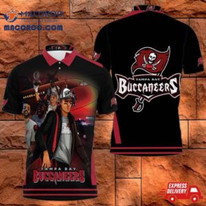 Tampa Bay Buccaneers Funny Cartoon Animation For Fan Printed 3D Polo Shirt