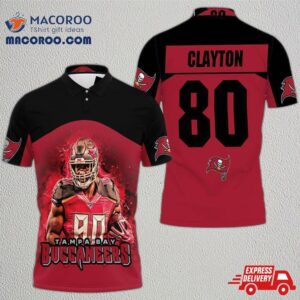 Tampa Bay Buccaneers Michael Clayton 80 Legend Printed 3D Polo Shirt