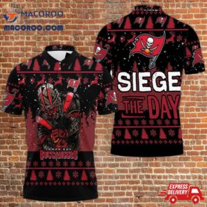 Tampa Bay Buccaneers Siege The Day Christmas Pattern For Fan Printed 3D Polo Shirt