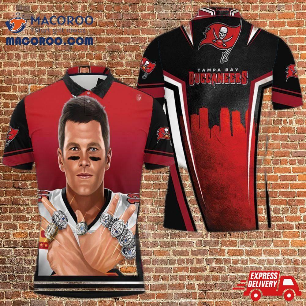 Tampa Bay Buccaneers Super Bowl Champions Tom Brady Ring Lord 3D Polo Shirt Tampa Bay Buccaneers Super Bowl Champions Tom Brady Ring Lord 3D Polo Shirt