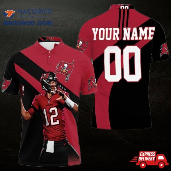 Tampa Bay Buccaneers Tom Brady Throw Ball For Fans 3D Printed Personalized Polo Shirt