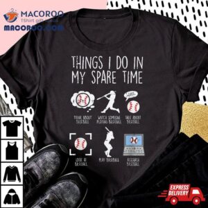 Things I Do Spare Time Baseball Funny Player Kids Tshirt