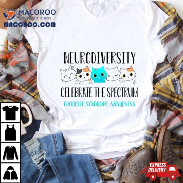 Tourette Syndrome Neurodiversity Celebrate The Spectrum Cat Shirt