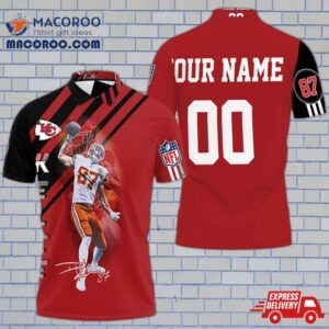 Travis Kelce Kansas City Chiefs Touchdown 3D Personalized Polo Shirt