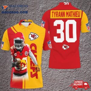 Tyrann Mathieu 30 Kansas City Chiefs Afc West Division Champions Super Bowl 2021 3D Polo Shirt