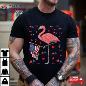 Usa Independence Day July Th American Flag Pink Flamingo Tshirt