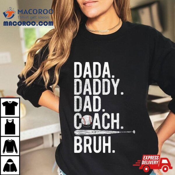 Vintage Baseball Coach Dad Fathers Day Funny Family Humor Shirt