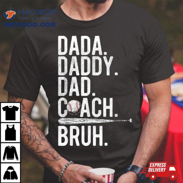 Vintage Baseball Coach Dad Fathers Day Funny Family Humor Shirt