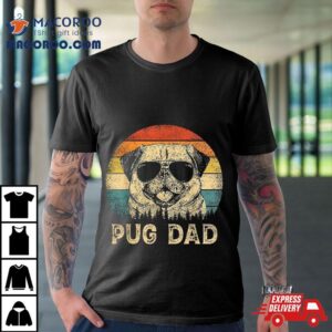 Vintage Pug Dad Dog Lovers Father’s Day Tee Shirt