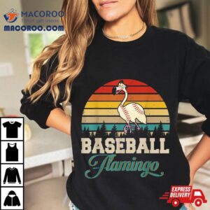 Vintage Retro Baseball Flamingo Cool Lover Tshirt