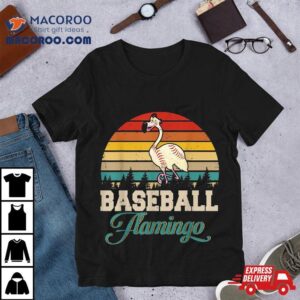 Vintage Retro Baseball Flamingo Cool Lover Tshirt