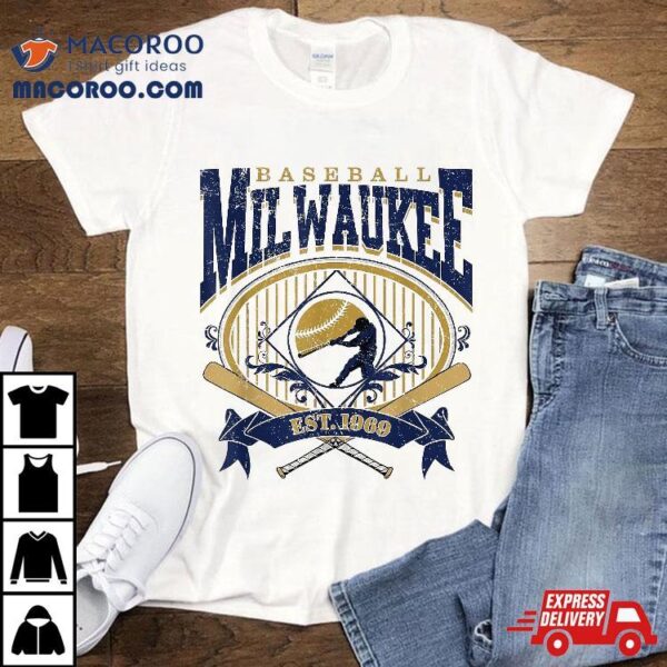 Vintage Retro Milwaukee Baseball Shirt