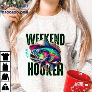 Weekend Hooker Tie Dye Bass Fish Funny Dad Fishing Tshirt