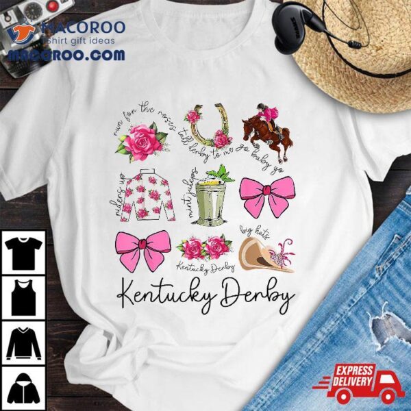 Wo Pink Coquette Bow Derby Day Horse Racing 2024 Shirt