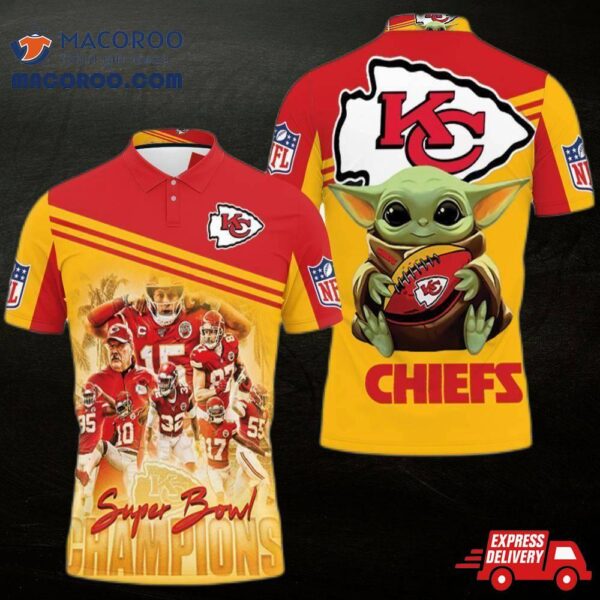 Yoda Kansas City Chiefs Afc West Division Champions Super Bowl 2021 3D Polo Shirt