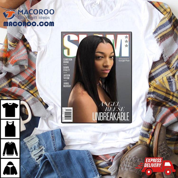 Angel Reese Unbreakable On The Slam 250 Magazine Latest Cover Issue Poster Shirt Angel Reese Unbreakable On The Slam 250 Magazine Latest Cover Issue Poster Shirt