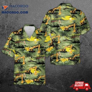 Caterpillar 336 Large Excavator Hawaiian Shirt