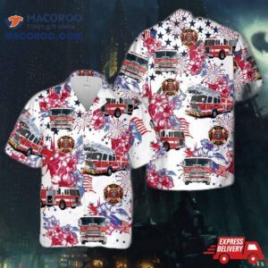 Firefighter Fire Truck, 4th Of July Hawaiian Shirt