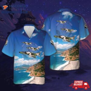 Us Air Force 68th Fighter Squadron Lightning Lancers F-4e Hawaiian Shirt