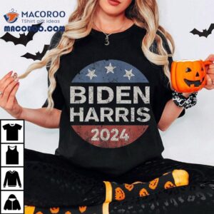 Biden Harris 2024 Retro Vintage Button Re-elect Campaign Shirt
