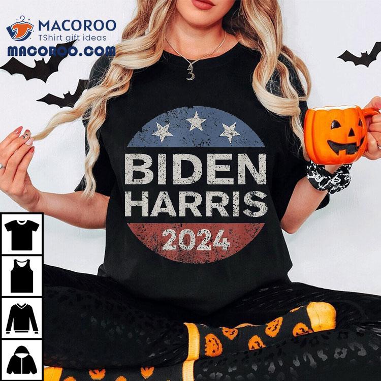 Biden Harris 2024 Retro Vintage Button Re-elect Campaign Shirt Biden Harris 2024 Retro Vintage Button Re-elect Campaign Shirt