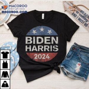 Biden Harris 2024 Retro Vintage Button Re-elect Campaign Shirt