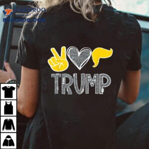Cute Peace Heart Love Trump Donald Funny Hair Republican Tee Shirt