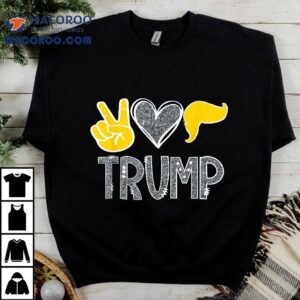 Cute Peace Heart Love Trump Donald Funny Hair Republican Tee Shirt