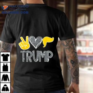 Cute Peace Heart Love Trump Donald Funny Hair Republican Tee Tshirt