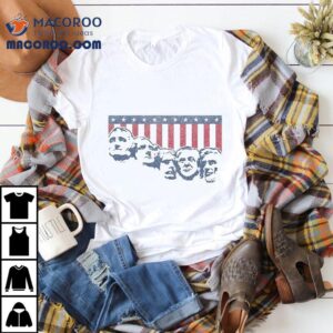 Funny Donald Trump Mount Rushmore American Flag 4th Of July Shirt