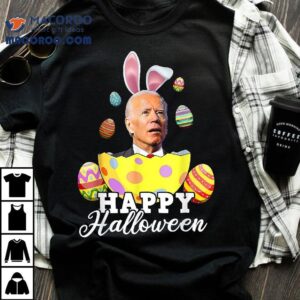 Funny Joe Biden Happy Halloween Confused Easter Bunny Shirt