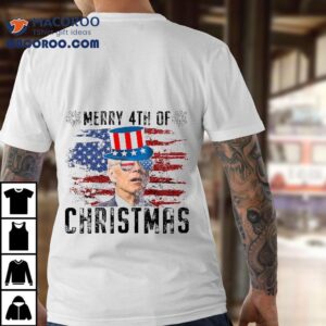 Funny Joe Biden Merry Th Of Christmas July Firework Tshirt