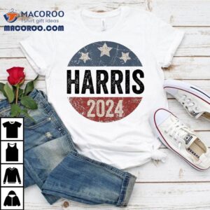 Kamala Harris For President Retro Button Election Tshirt