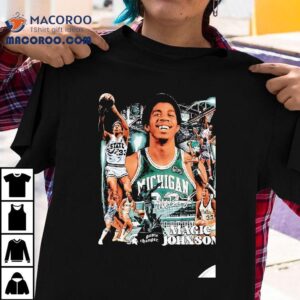 Magic Johnson Michigan State Spartans Basketball Graphic Tshirt