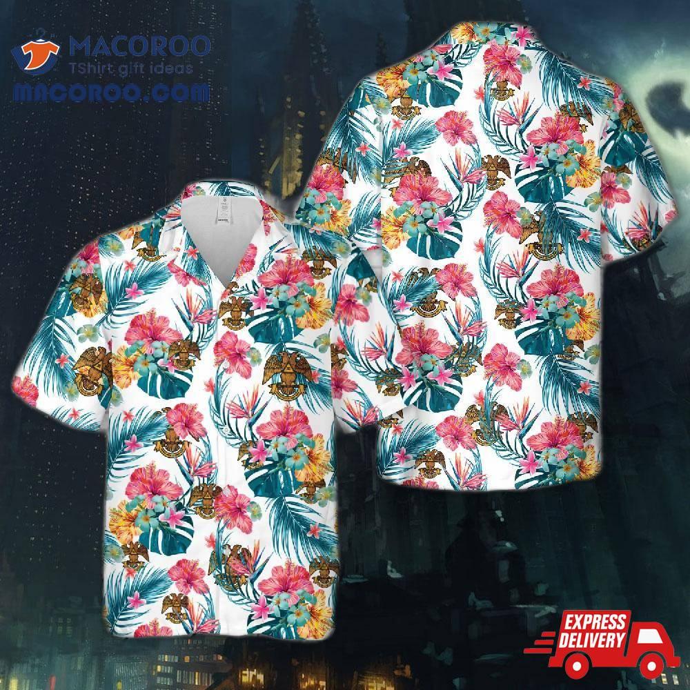 Scottish Rite 32 Degree Emblem Masonic Hawaiian Shirt Scottish Rite 32 Degree Emblem Masonic Hawaiian Shirt