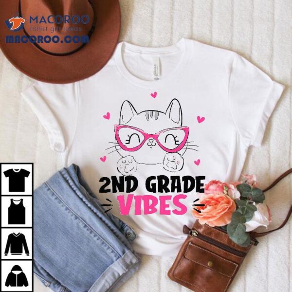 2nd Grade Vibes Back To School Cute Cat For Girls Shirt