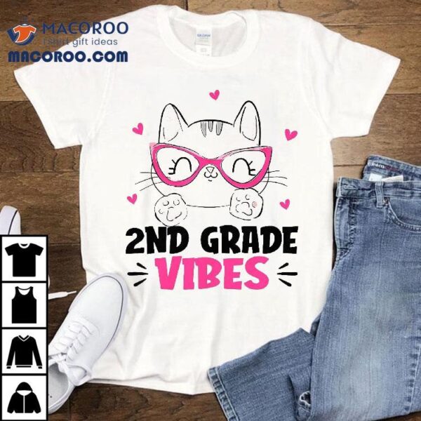 2nd Grade Vibes Back To School Cute Cat For Girls Shirt