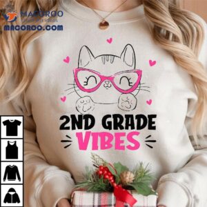 Nd Grade Vibes Back To School Cute Cat For Girls Tshirt