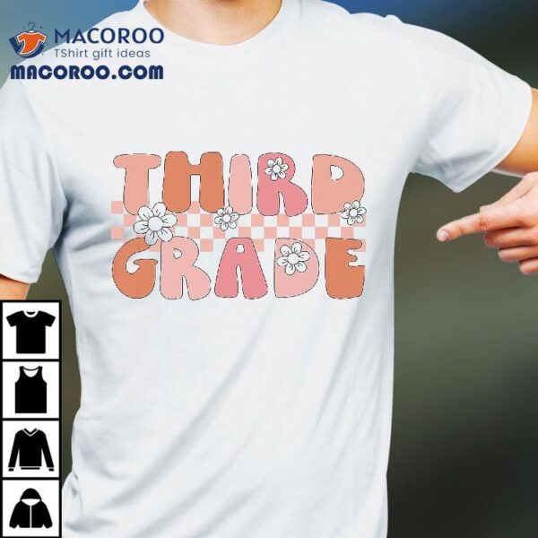 3rd Grade Vibes Retro Groovy Back To School Teacher Kids Shirt