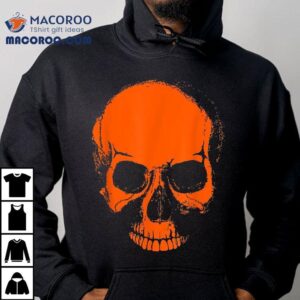 Big Orange Skull Halloween Skeleton Head Shirt