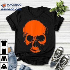 Big Orange Skull Halloween Skeleton Head Tshirt