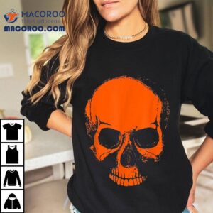 Big Orange Skull Halloween Skeleton Head Tshirt