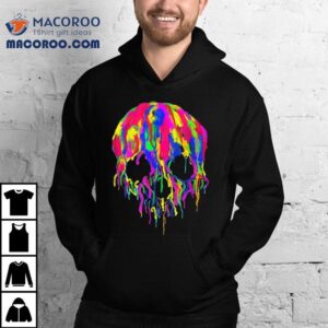 Colorful Melting Skull Art Graphic Halloween Shirt