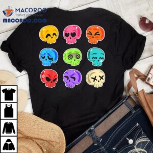 Colorful Pack Of Skulls Stickers – Skull Emotions Halloween Shirt