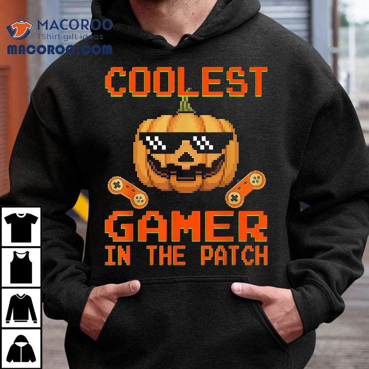 Coolest Gamer In The Patch Boys Kids Halloween Pumpkin Shirt Coolest Gamer In The Patch Boys Kids Halloween Pumpkin Shirt