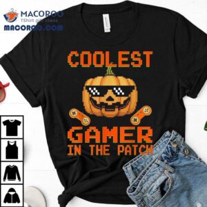 Coolest Gamer In The Patch Boys Kids Halloween Pumpkin Shirt