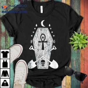 Creepy Grave Goth Punk Coffin Skull Halloween Tshirt