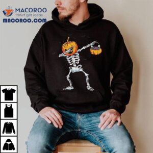 Dabbing Skeleton Dab Dance Kids Halloween Pumpkin Tshirt