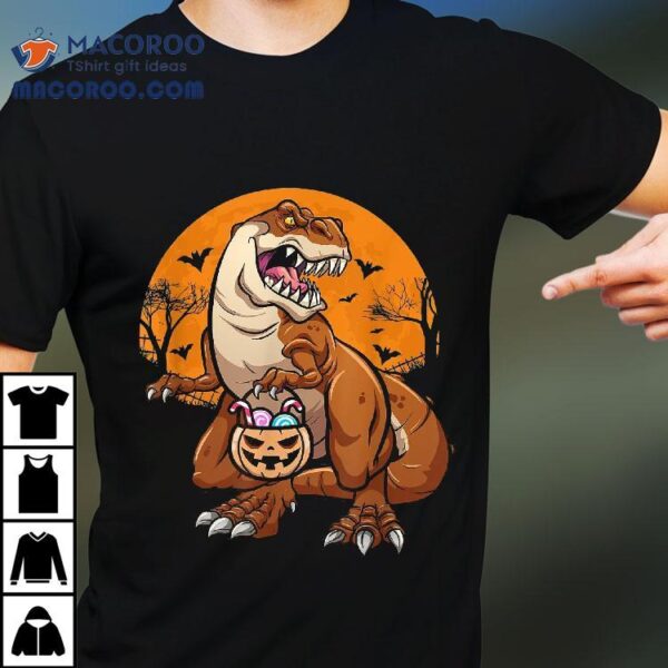 Dinosaur T Rex Mummy Pumpkin Halloween Shirt